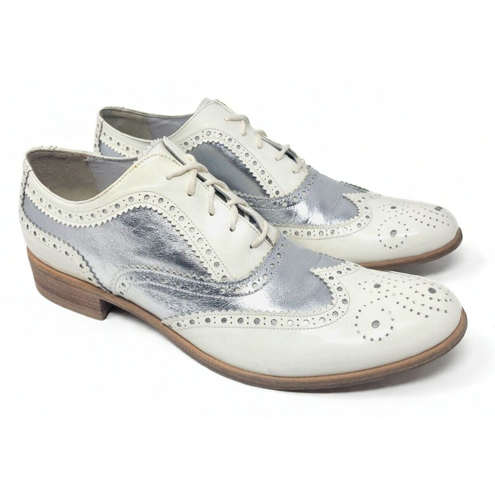 Charles David Womens Size 9.5 Wingtip Oxford Brogues Leather Italian Dress Shoes